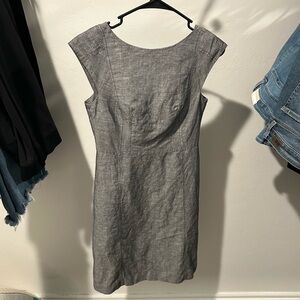 Banana Republic Gray Sheath Dress with Cap Sleeves